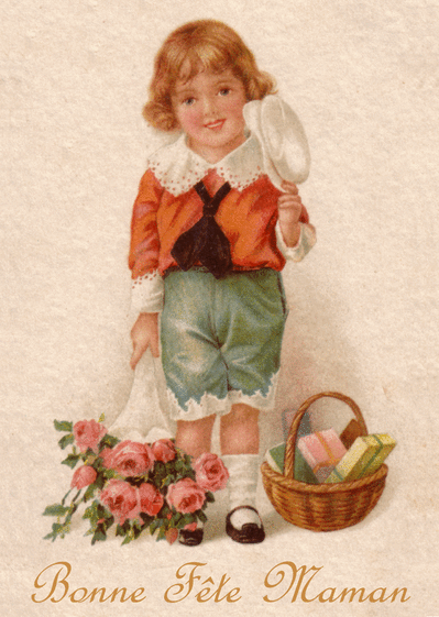 Avec un bouquet de fleurs
